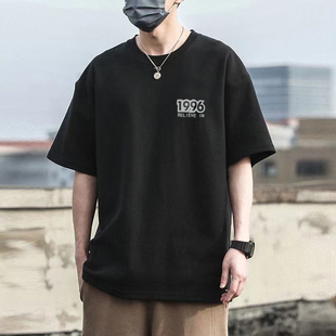 创意1996纯棉短袖T恤男新款夏季简约休闲宽松潮流潮牌流行上衣潮