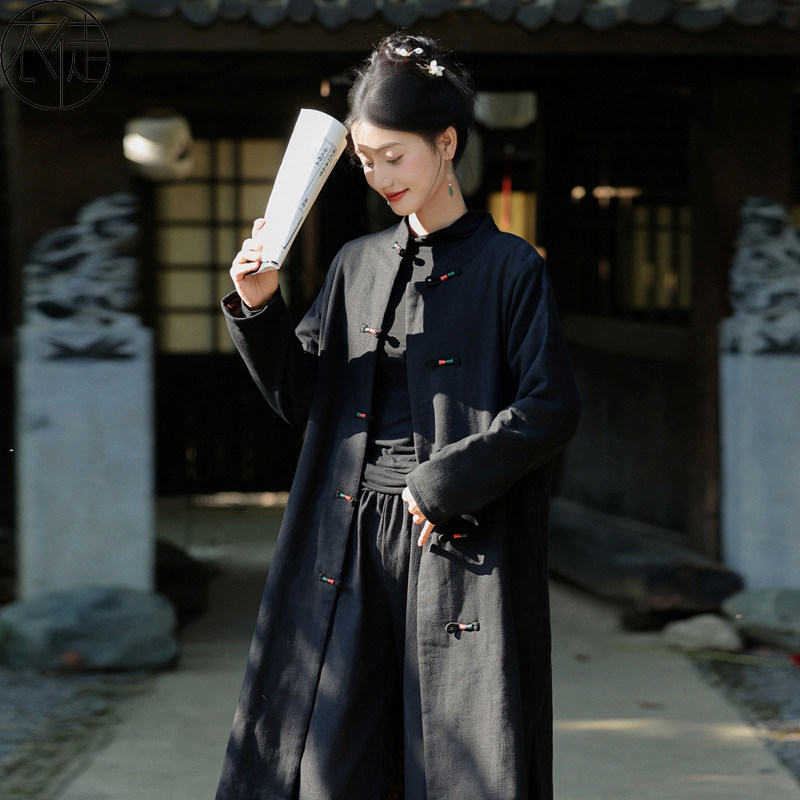 新中式外套女秋冬高级感棉服2025年新款冬季中长款风衣遮屁股洋气