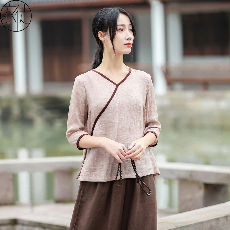 改良春夏民国风茶文艺禅服亚麻