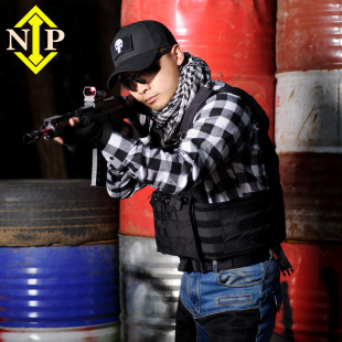 NIP黑白战术格子衫 理工男春秋衬衣程序员老实人LSR磨毛长袖衬衫