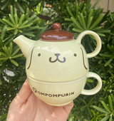 日单尾货 sanrio布丁狗布甸狗系列双层陶瓷小茶壶茶杯套装