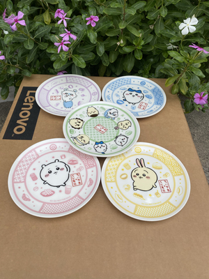 chiikawa陶瓷盘子卡通可爱小八乌萨奇吉伊陶瓷碗陶瓷杯饭碗平盘