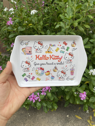 日版美乐蒂hellokitty库洛米玉桂狗双子星密胺盘子餐盘碟子小食盘