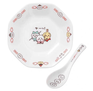 日单chiikawa吉伊小八乌萨奇陶瓷砂锅汤碗平盘八角盘菜碗卡通可爱