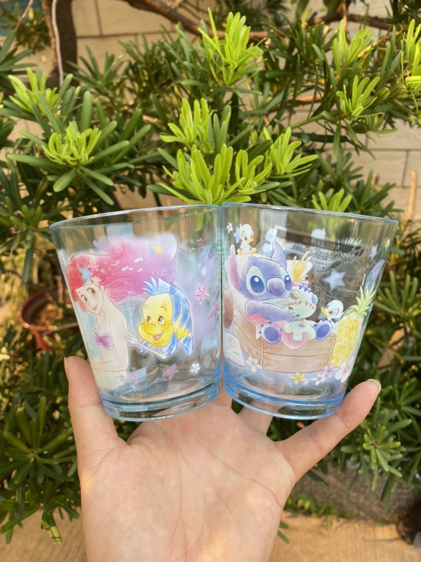日单迪士尼Ariel美人鱼史迪奇史迪仔卡通可爱塑料杯冷水杯漱口杯