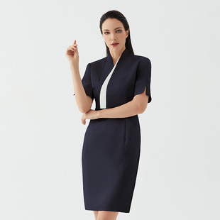 空姐制服连衣裙女职业装气质美容师礼仪接待前台售楼部工作服