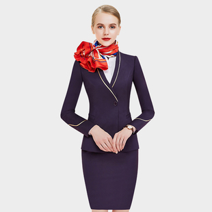 空姐职业套装裙高铁乘务员礼仪接待医美前台酒店物业工作服女