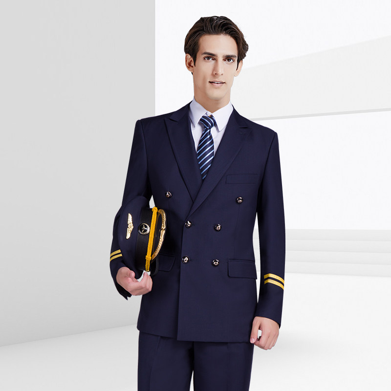 机长制服双排扣西装外套衬衫航空飞行员空少男主管经理形象岗套装