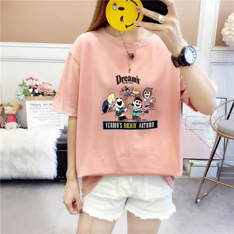 ins短袖t恤女2025新款潮流网红女装韩版宽松大码bf学生百搭上衣服