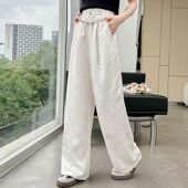 夏季 中大童冰丝直筒裤 薄款 女童阔腿裤 2025新款 儿童新中式 国风裤 子