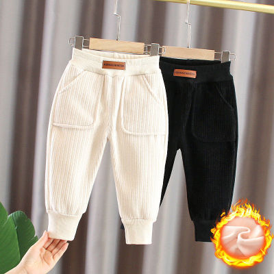 男童加绒加厚裤子2025秋冬装