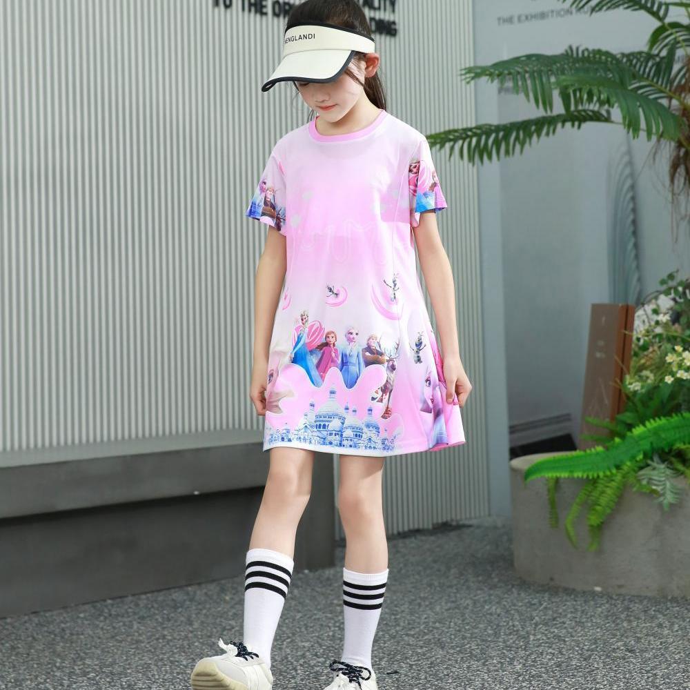 洋气女童连衣裙2026新款夏季潮流球服运动裙可爱甜美女孩潮流裙子