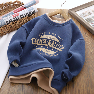 儿童加绒两件卫衣冬季休闲