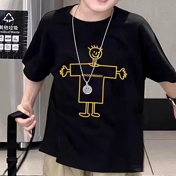 男童夏装短袖2025新款卡通儿童纯棉印花宽松T恤半袖上衣夏装童装