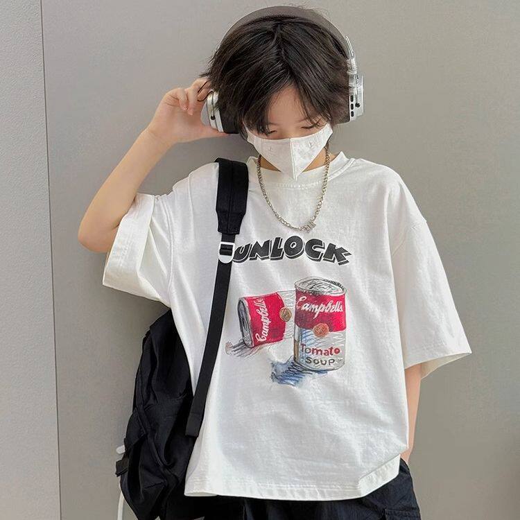 纯棉童装男童短袖T恤夏装2026新夏季儿童新款中大童上衣宽松潮流