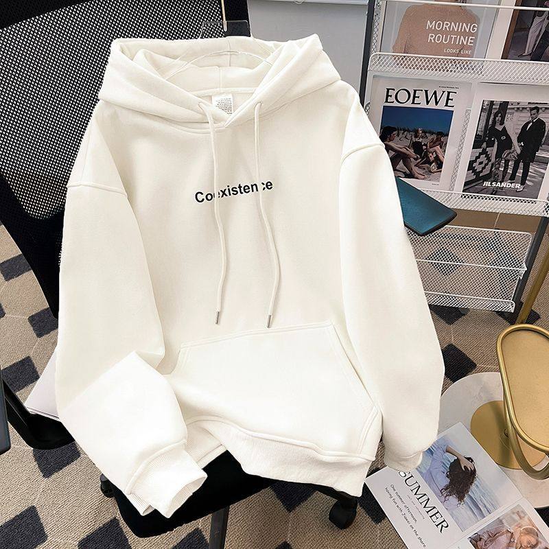 女童卫衣加绒儿童衣服春秋冬长袖学生童装2026新款白色上衣中大童