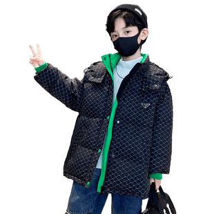 男童冬季羽绒服2025新款中大童炸街加厚白鸭绒儿童冬装网红外套潮