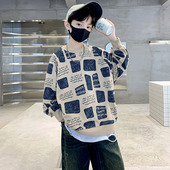 打底衫 男童秋装 中大童男孩炸街帅气秋季 儿童春秋款 潮 卫衣2026新款