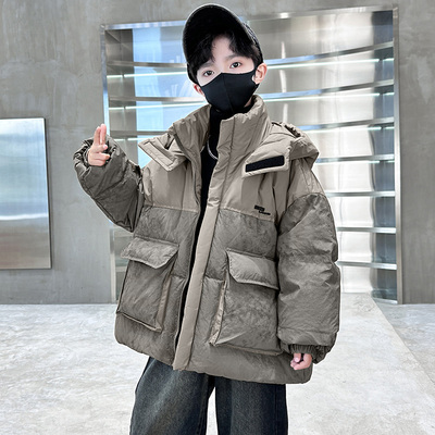 男童冬装羽绒棉衣2025新款洋气中大童冬季棉服棉袄加厚保暖外套潮