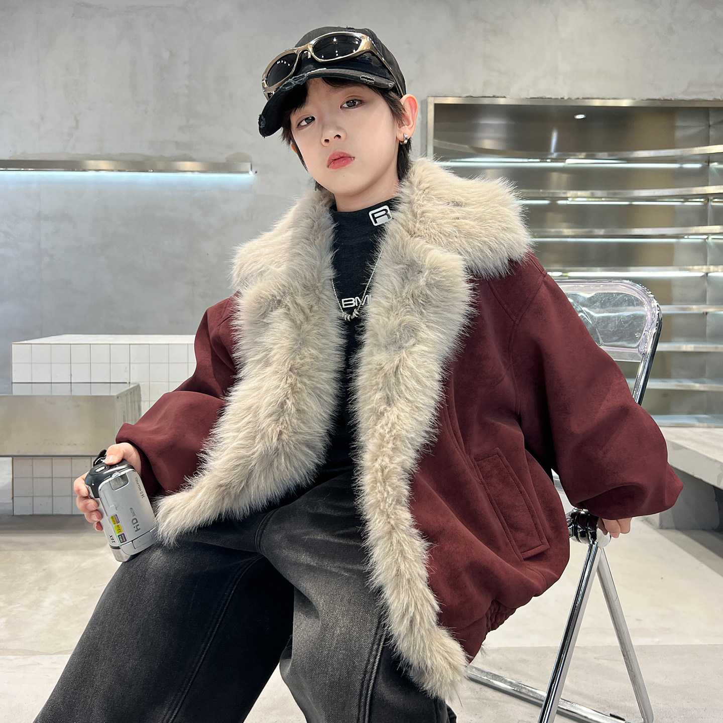 男童冬装外套2025新款中大男孩皮毛一体棉袄儿童冬季兔毛加厚棉服,童装/婴儿装/亲子装,普通外套,淘宝优惠券,粉丝福利购,淘宝优惠卷