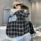 儿童薄款 男童衬衫 中大童格子连帽上衣秋季 2026新款 外穿 外套春秋款