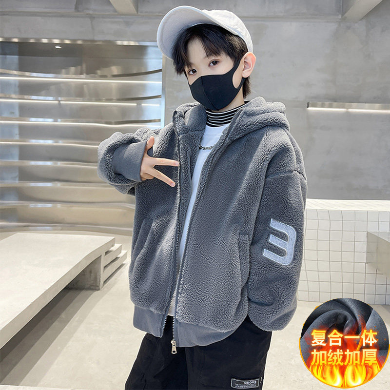 男童外套秋冬装2025新款中大童羊羔绒加绒加厚毛毛衣儿童保暖衣服,童装/婴儿装/亲子装,普通外套,淘宝优惠券,粉丝福利购,淘宝优惠卷
