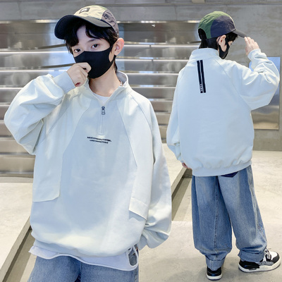 男童时髦洋气酷帅套头衫春秋款