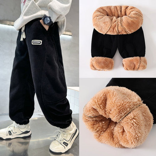 百威羊长裤灯芯休闲加绒加厚棉裤