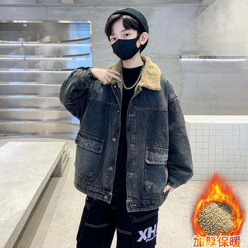 百威羊加绒加厚秋冬翻领派克服