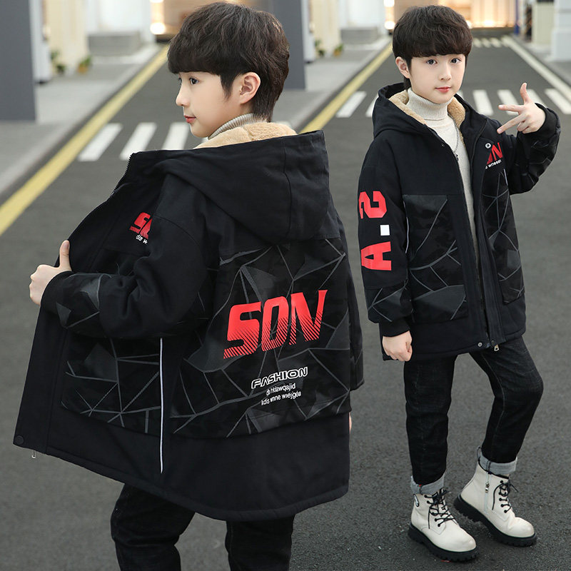 儿童装男童外套秋冬2025年新款男大童加绒加厚冬季拼接保暖皮风衣,童装/婴儿装/亲子装,普通外套,淘宝优惠券,粉丝福利购,淘宝优惠卷