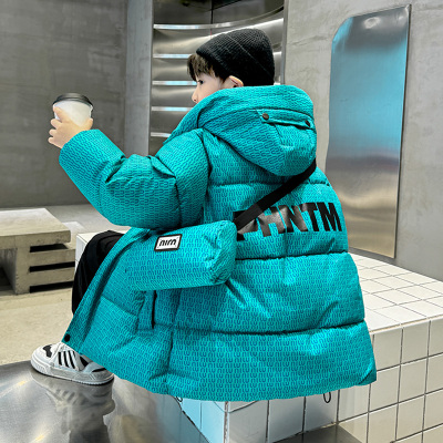 男童冬季羽绒棉服2025新款洋气中大童冬装加绒加厚棉衣冬款外套潮