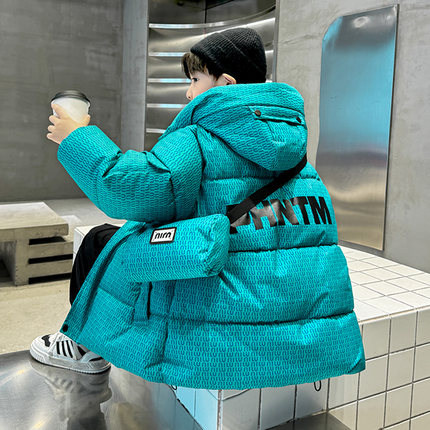 男童冬季羽绒棉服2024新款洋气中大童冬装加绒加厚棉衣冬款外套潮