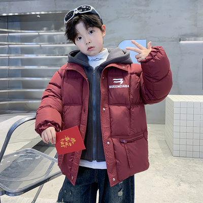 百威羊男童加厚秋冬加厚羽绒棉服