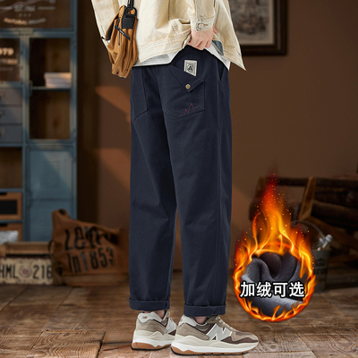 冬季加绒保暖工装裤男2025秋冬