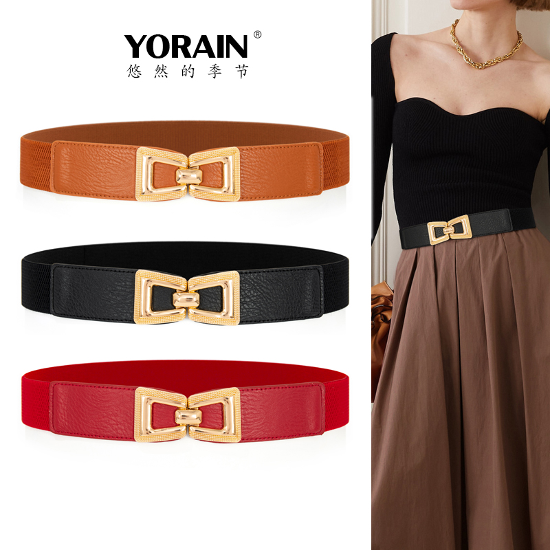 简约百搭松紧腰封腰带女装饰新款