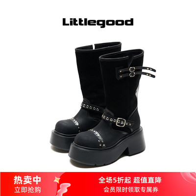 【新品折扣】littlegood英伦朋克风马丁靴女2025冬季新款百搭厚底