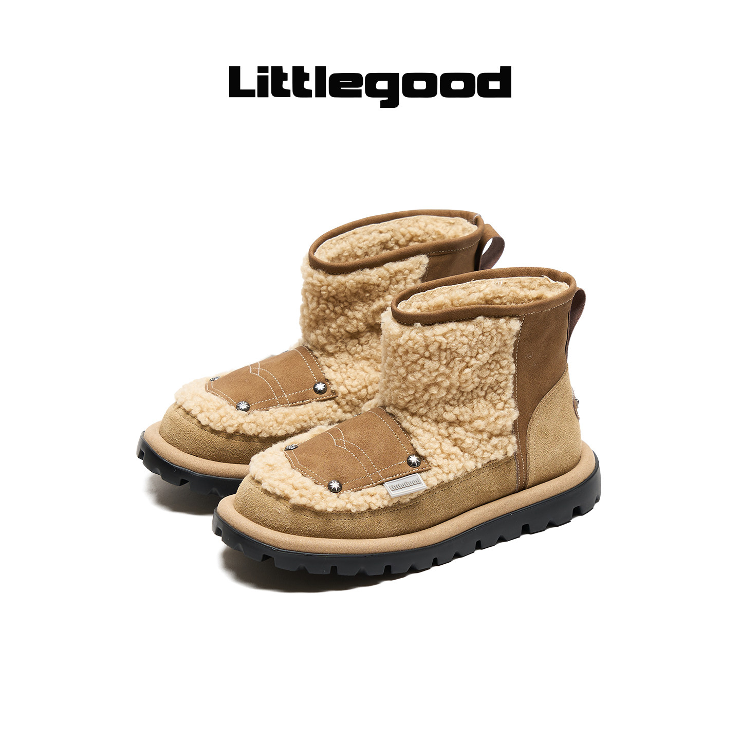 【新品折扣】littlegood复古雪地靴女2026春季新款加绒保暖短靴