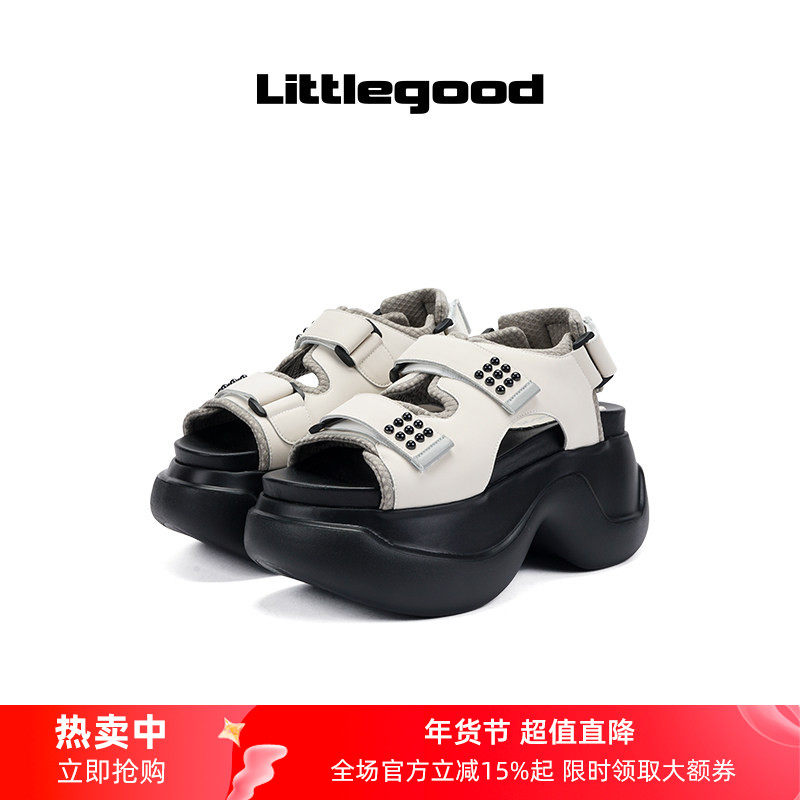 littlegood复古运动凉鞋女新款厚底百搭沙滩鞋学院,女鞋,沙滩鞋,淘宝优惠券,粉丝福利购,淘宝优惠卷