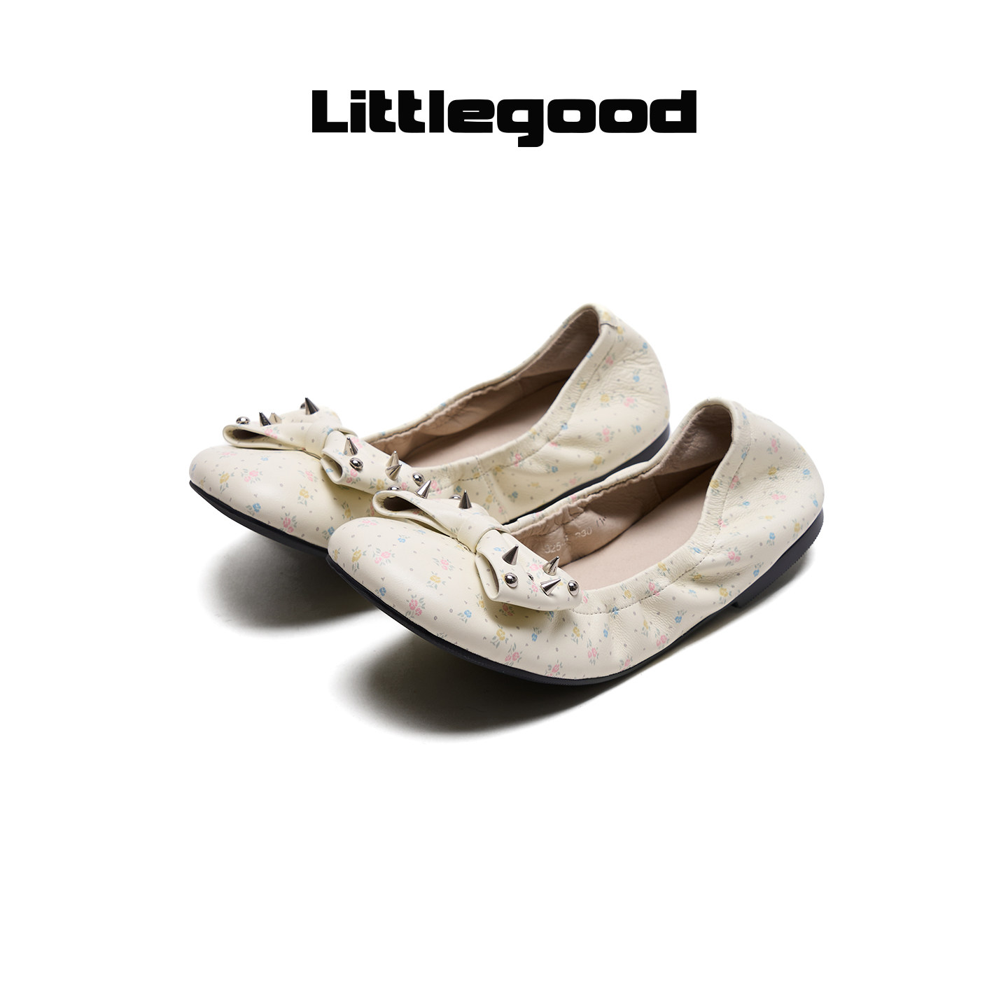 【新品推荐】littlegood铆钉蝴蝶结浅口单鞋女2026新款芭蕾舞鞋
