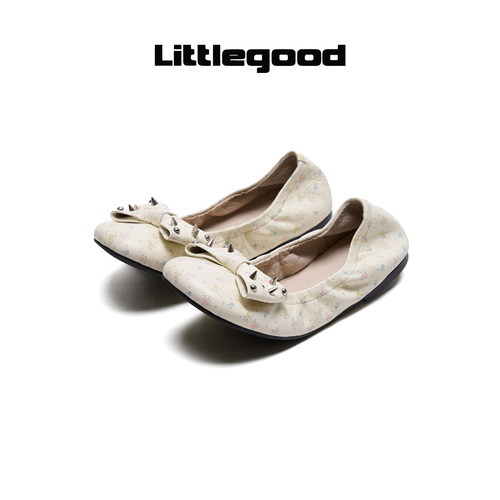 【新品推荐】littlegood铆钉蝴蝶结浅口单鞋女2026新款芭蕾舞鞋
