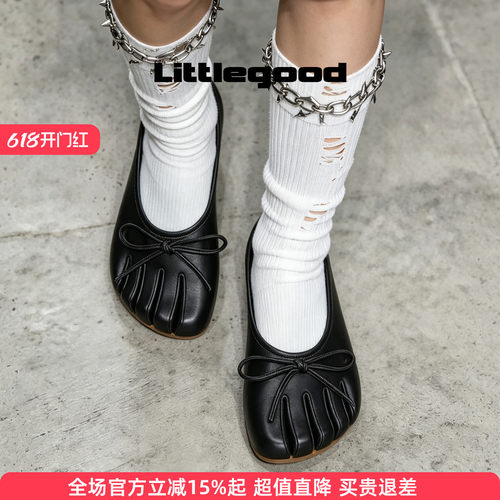 【春季新品】Littlegood复古包头半拖鞋五指分趾懒人鞋平底百搭