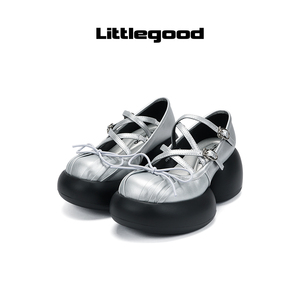 【新品】littlegood甜美厚底圆头玛丽珍鞋女2023新款百搭小皮鞋