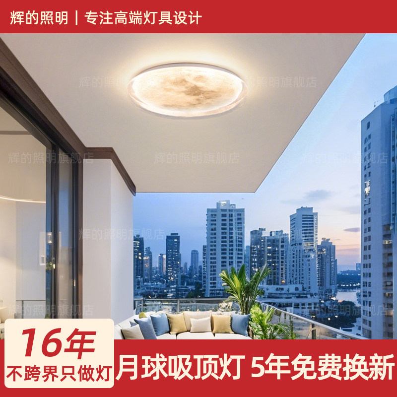 月球吸顶灯户外门口玻璃玄关灯走廊大门入户感应别墅室外阳台顶灯