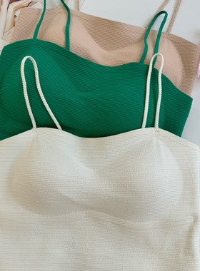 古妃33003新固定一体杯美背内衣女无痕中长款吊带背心防走光抹胸