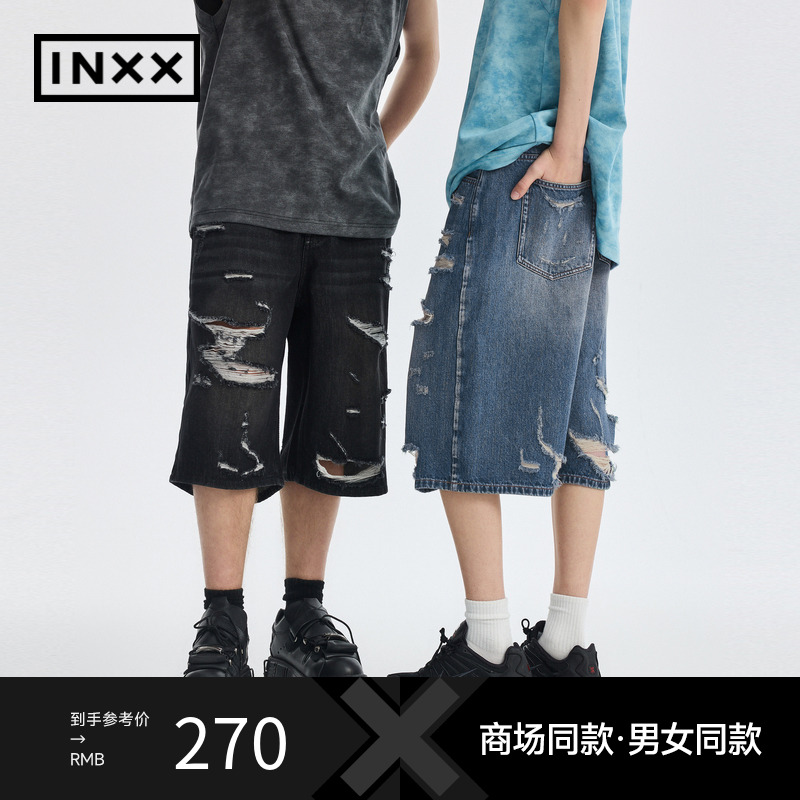 【INXX】APYD时尚潮牌夏新品牛仔短裤男女同款APE2240684