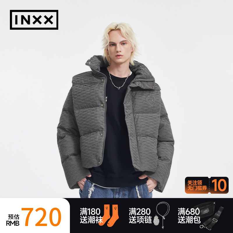 【INXX】APYD时尚潮牌压褶感纹理羽绒服情侣短外套APD4151727