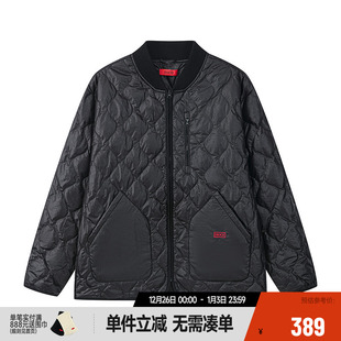 不臃肿鸭绒外套男女同款 龟裂纹轻薄羽绒服侧开叉拉链短款 INXX