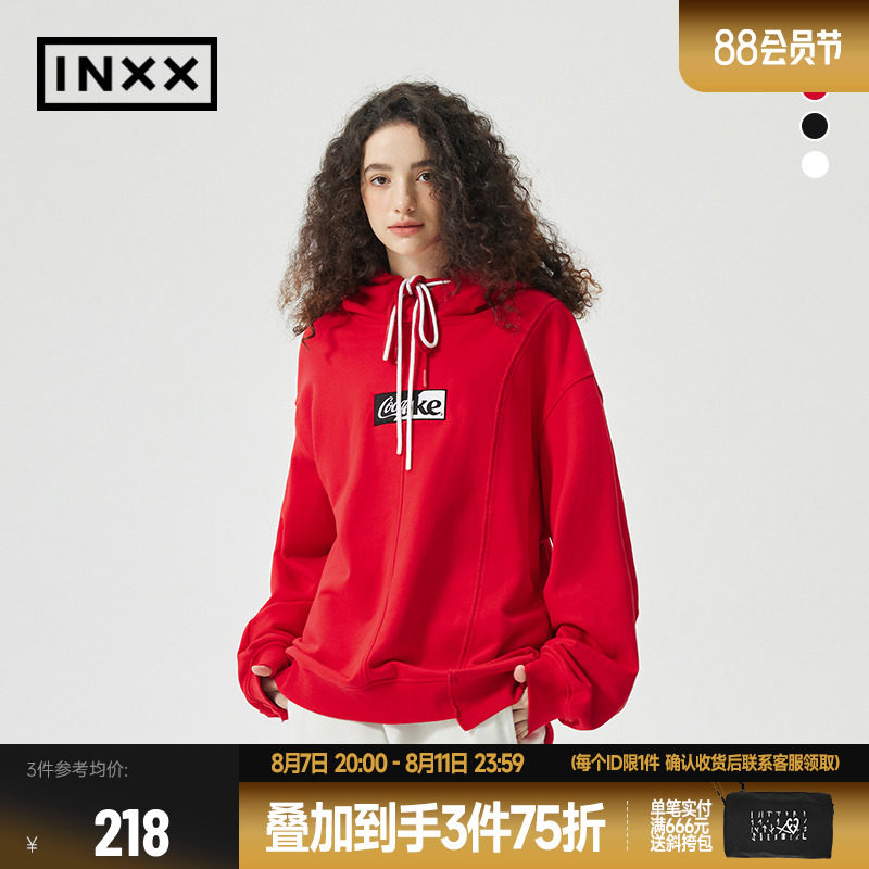 【inxx】standby可口可乐联名宽松连帽字母卫衣情侣xmd3101329