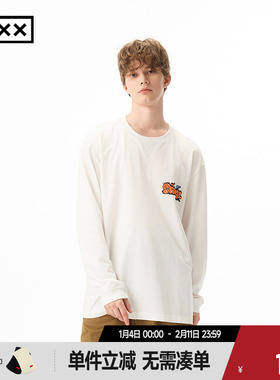 【INXX】潮牌涂鸦印花宽松长袖T恤套头圆领男女同款XRF1010531