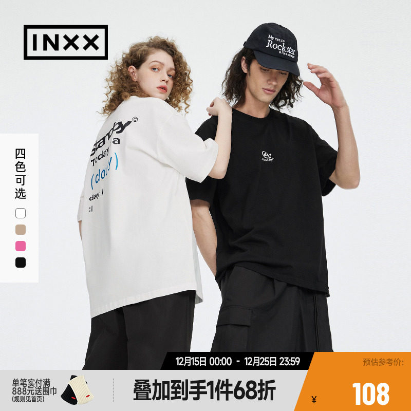 【INXX】Standby 天气T恤印花个性宽松情侣装美式潮牌短袖T恤上衣